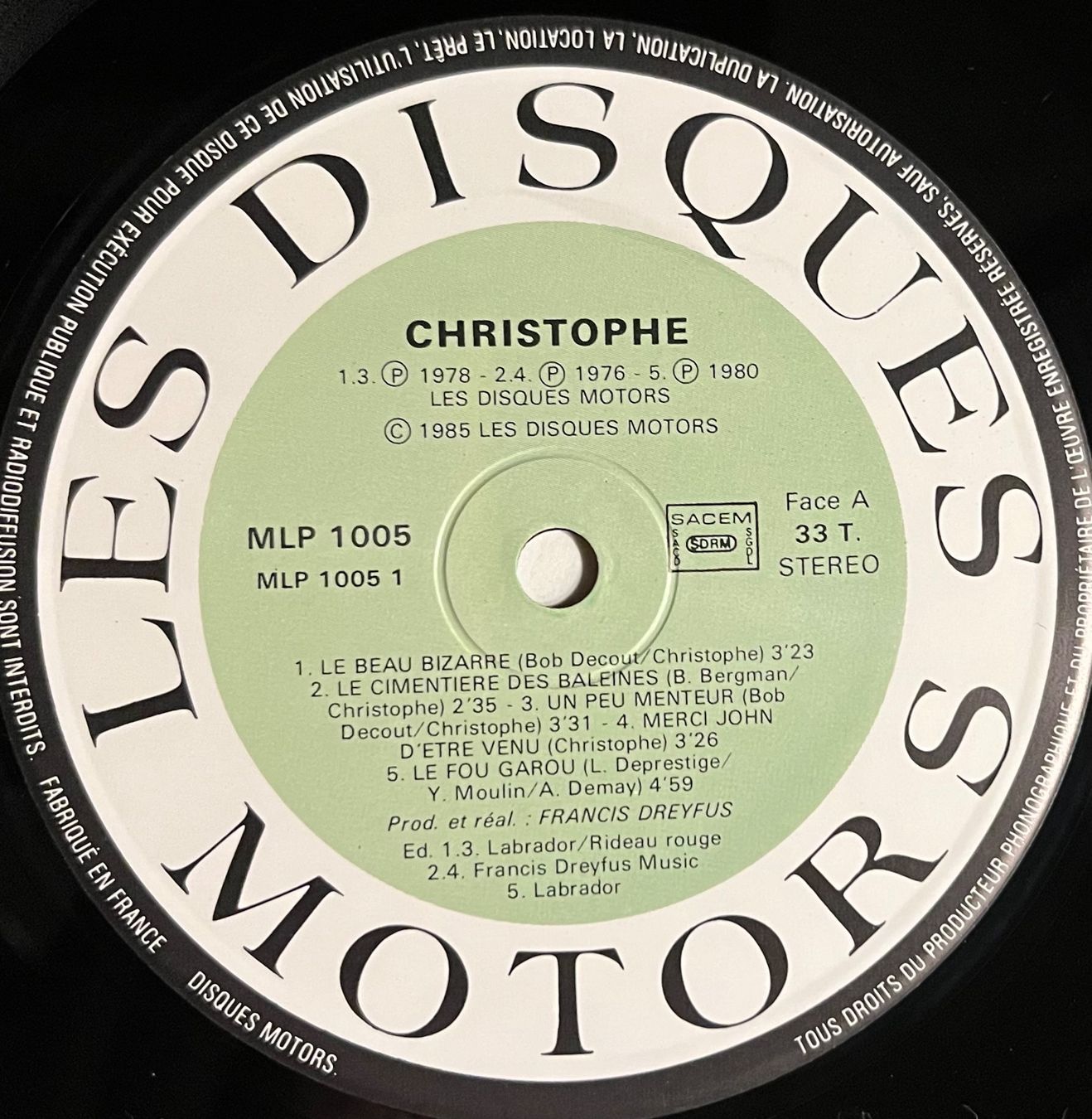 Schallplatten: CHRISTOPHE - MES CHANSONS, MES PASSIONS - 33 Tours – Gebraucht aus Bussigny von vinyl-pas-cher 2