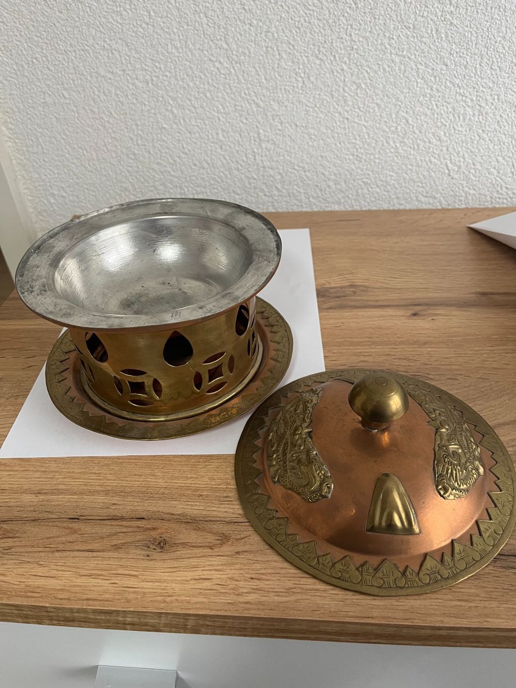 Pentole: Chinesischer Kupfer-Messing Suppentopf mit Deckel – Usato da Dietikon venduto da sch_w2tw 2