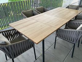 Terrassenmöbel KETTAL 6 Stühle / Tisch ausziehbar NEUWERTIG