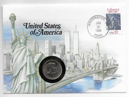 Münzbrief 1 Dollar USA 1988