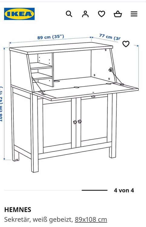 Ikea Hemnes Sekretar Aufsatz