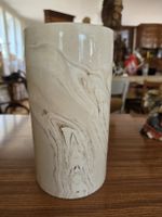 Keramikvase beige braun Marmorierung gute Zustand