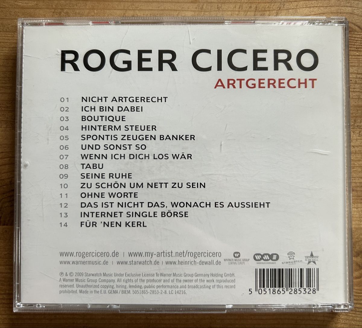 CDs: CD Roger Cicero Artgerecht – Gebraucht aus Brislach von gre_t5pb 1