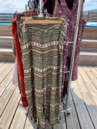 Pantalon d’été ethno thaï vert T36/38 neuf