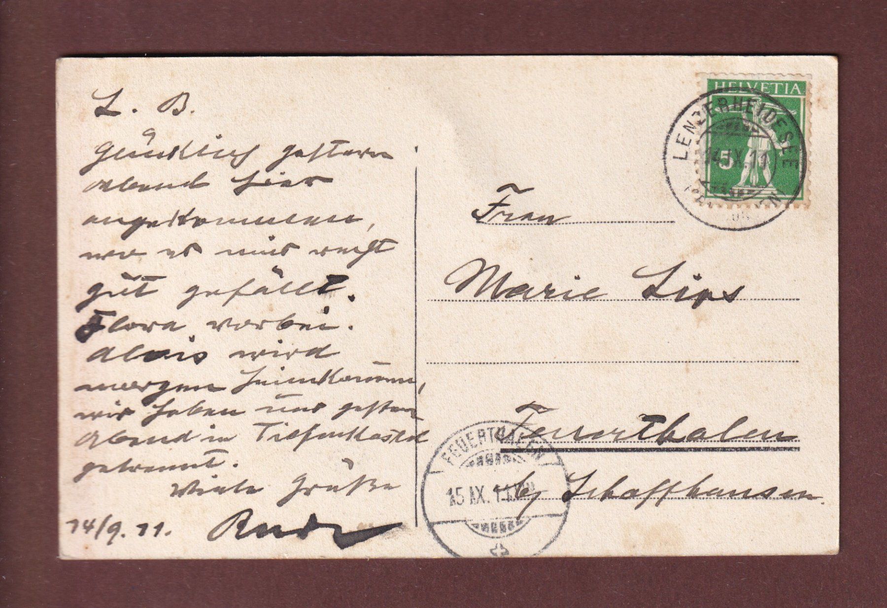 Cartoline postali: LENZERHEIDESEE - Insel-Chalet - Lenzerhorn - 1911 – Usato da Pully venduto da nicecards-shop 1