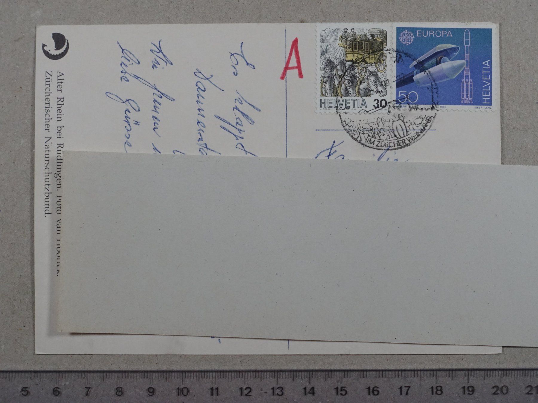 Cartoline postali: Alter Rhein bei Rüdlingen – Usato da Lenzburg venduto da fh1 1