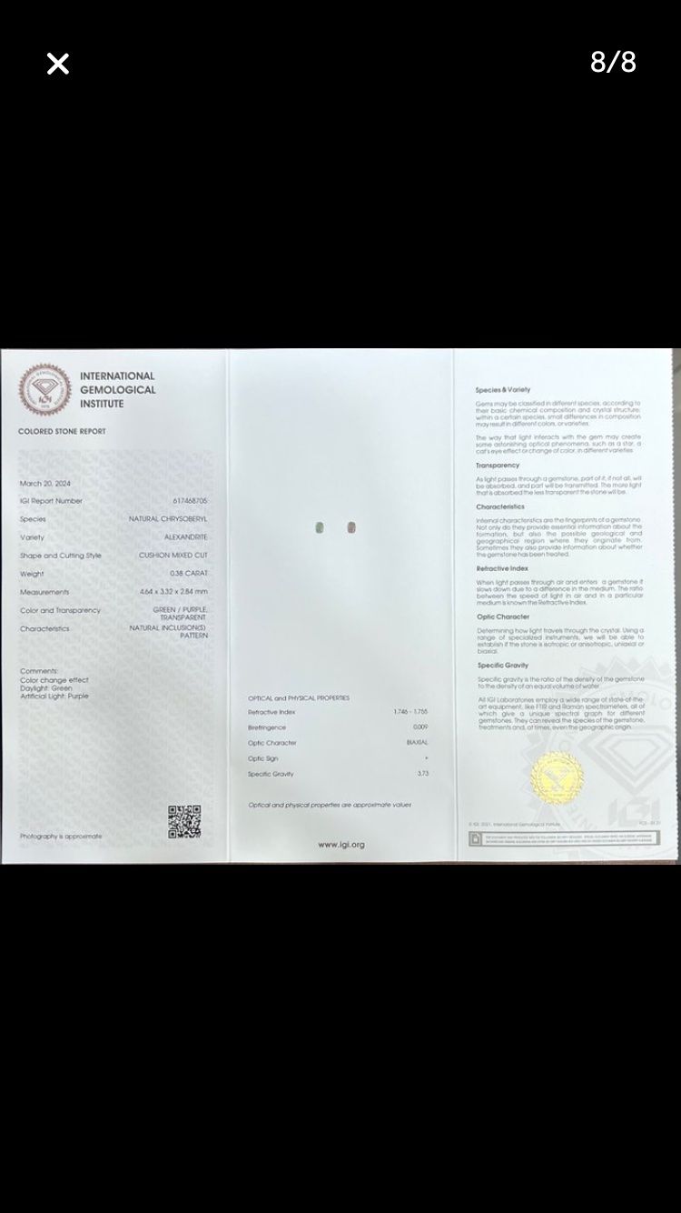Pietre preziose: Alexandrit echt mit Zertifikat – Nuovo e nell'imballaggio originale da Schaffhausen venduto da dia_rl66 1