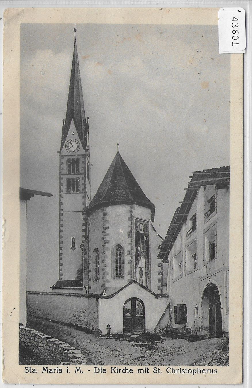 Cartoline postali: Sta. Maria i.M. - Die Kirche mit St. Christopherus – Usato da Ettingen venduto da Kartenplanet