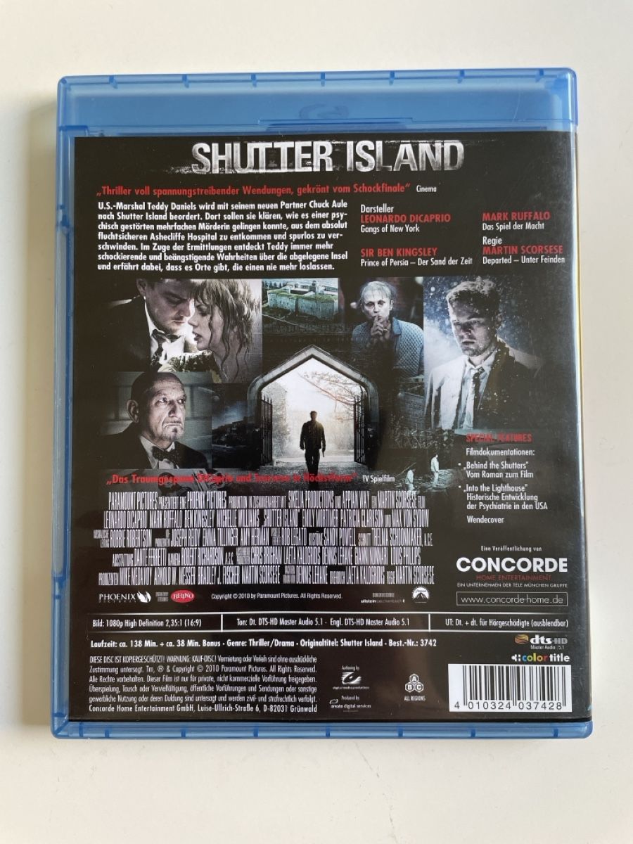 Tutti i DVDs: Shutter Island - Blu-ray – Usato da Zürich venduto da Ali-Olmi 1