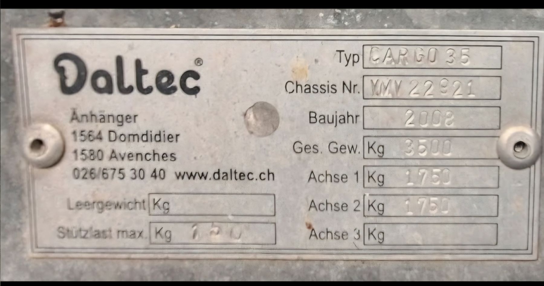 Daltec Anhänger: remorque daltec cargo  – Neu (gemäss Beschreibung) aus Vicques von auxbonnessaveurs 3