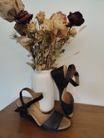 Sandales compensées Clarks Collection en cuir noir, 39.5