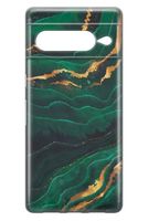 Google Pixel 7 Pro Hülle - Grün/Gold Marmor Design