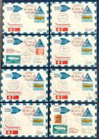 1975 / 8 Stk. Aerogramm ZH - Genève Peking - Shangai