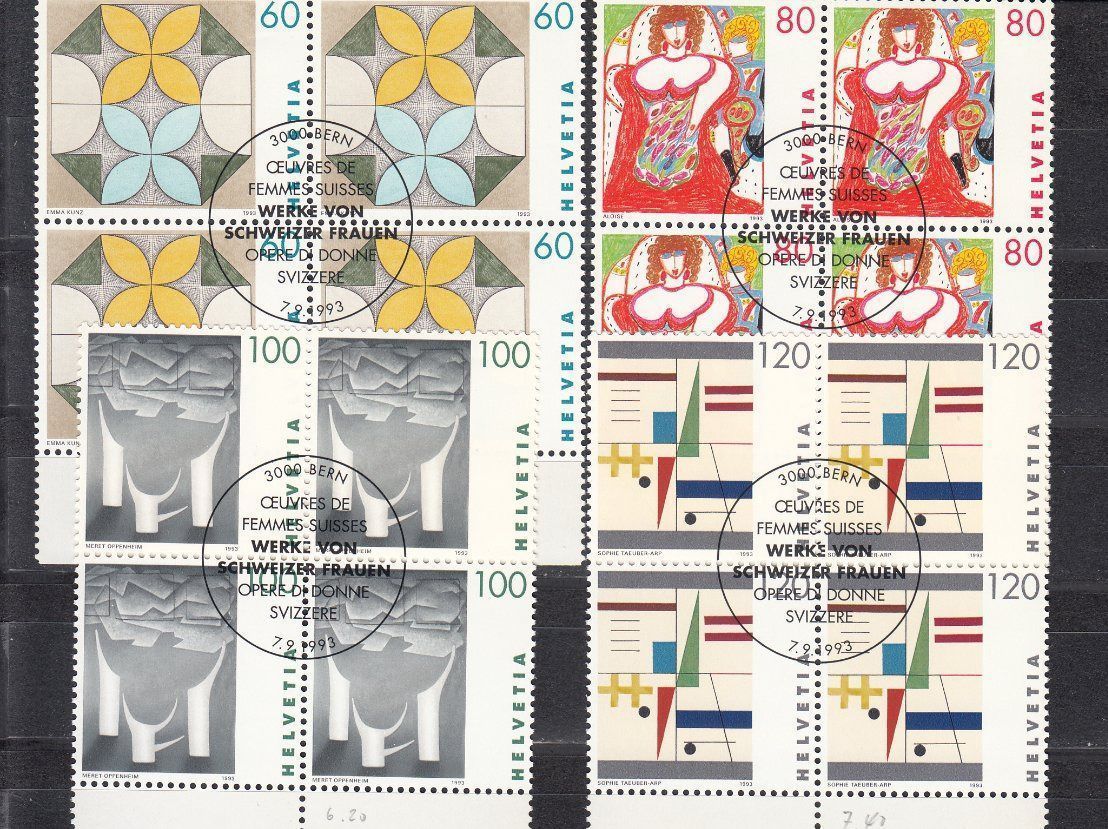 Alle Briefmarken: SBK 848 - 851 im 4er-Block mit ET – Gebraucht aus Bürglen TG von StampGraf