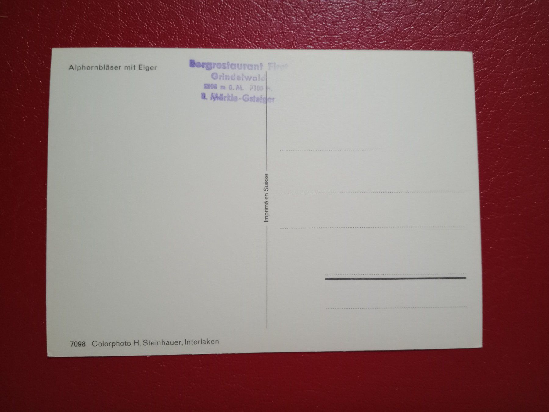 Cartes postales: Alphornbläser mit Eiger (803) – D'occasion à Küttigen par Melisch1000 1