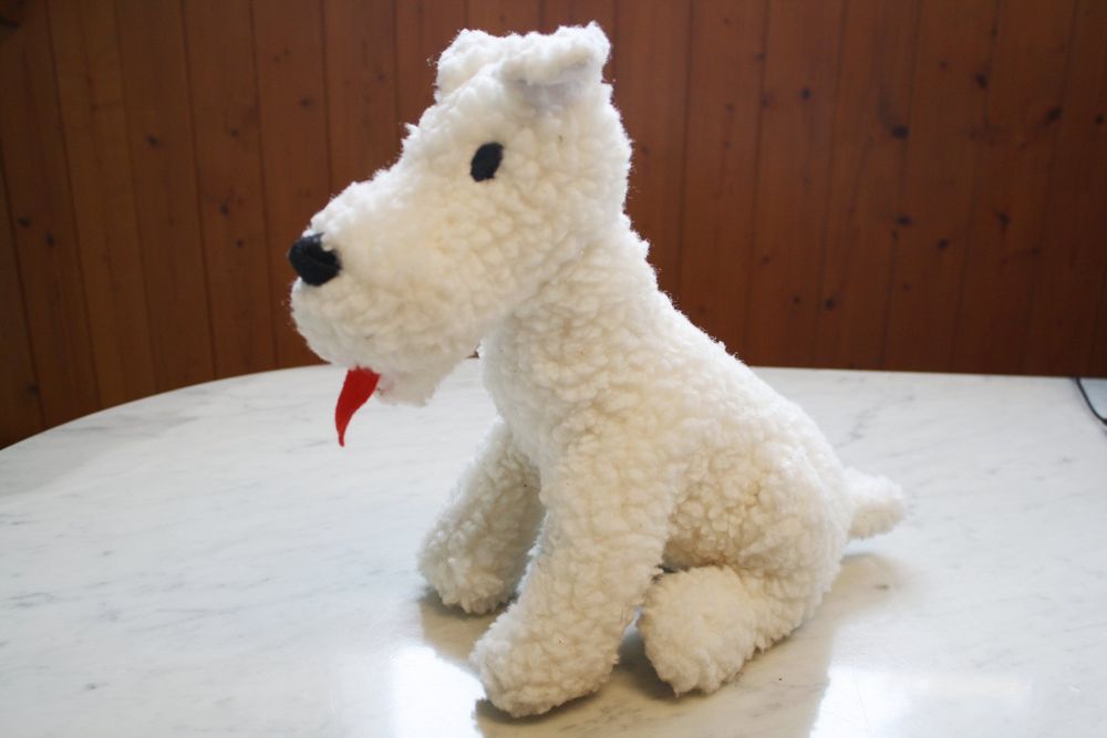 Peluche Moulinsart Tintin - Milou souple 20cm + boîte