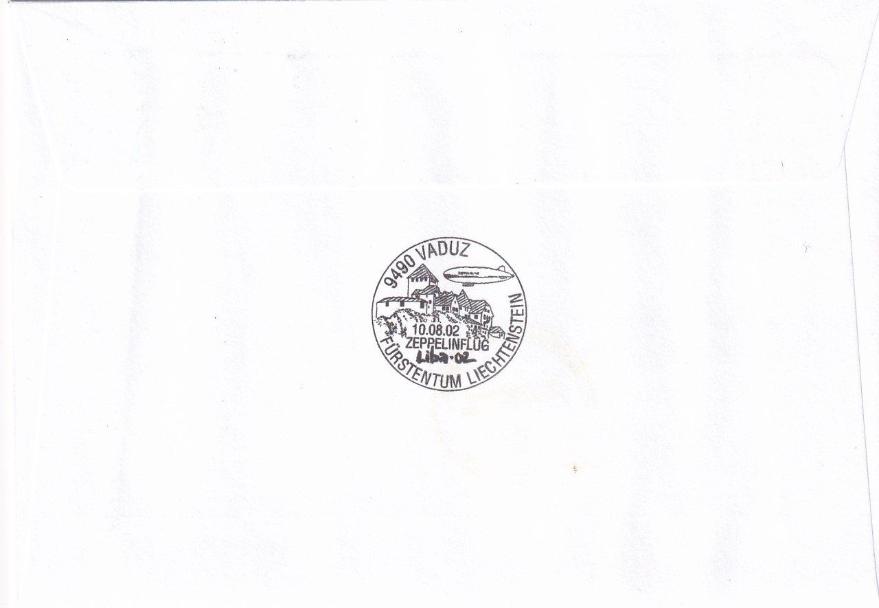 Alle Briefmarken: Liba 02 Zeppelin NT Altenrhein - Vaduz 2002 – Gebraucht aus Baar von Asmara111 1
