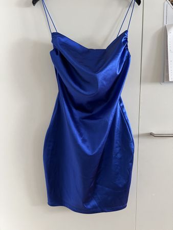 Kleid Satin Elektrik blau S