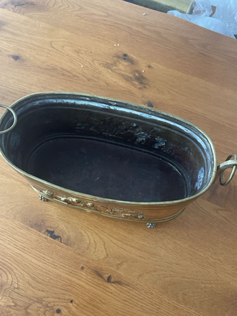 Pentole: Antike Messing Pflanzschale, Übertopf mit Dekor, Top! – Usato da Dübendorf venduto da Magnum22inch 1