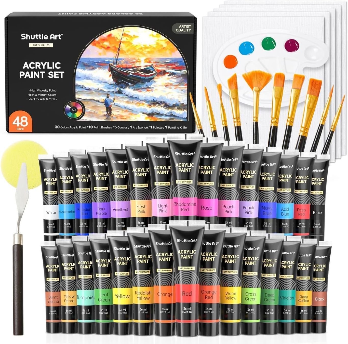 Colori: Acrylfarben Set 42 Farben mit Malzubehör – Nuovo e nell'imballaggio originale da St. Gallen venduto da sch_zsz7