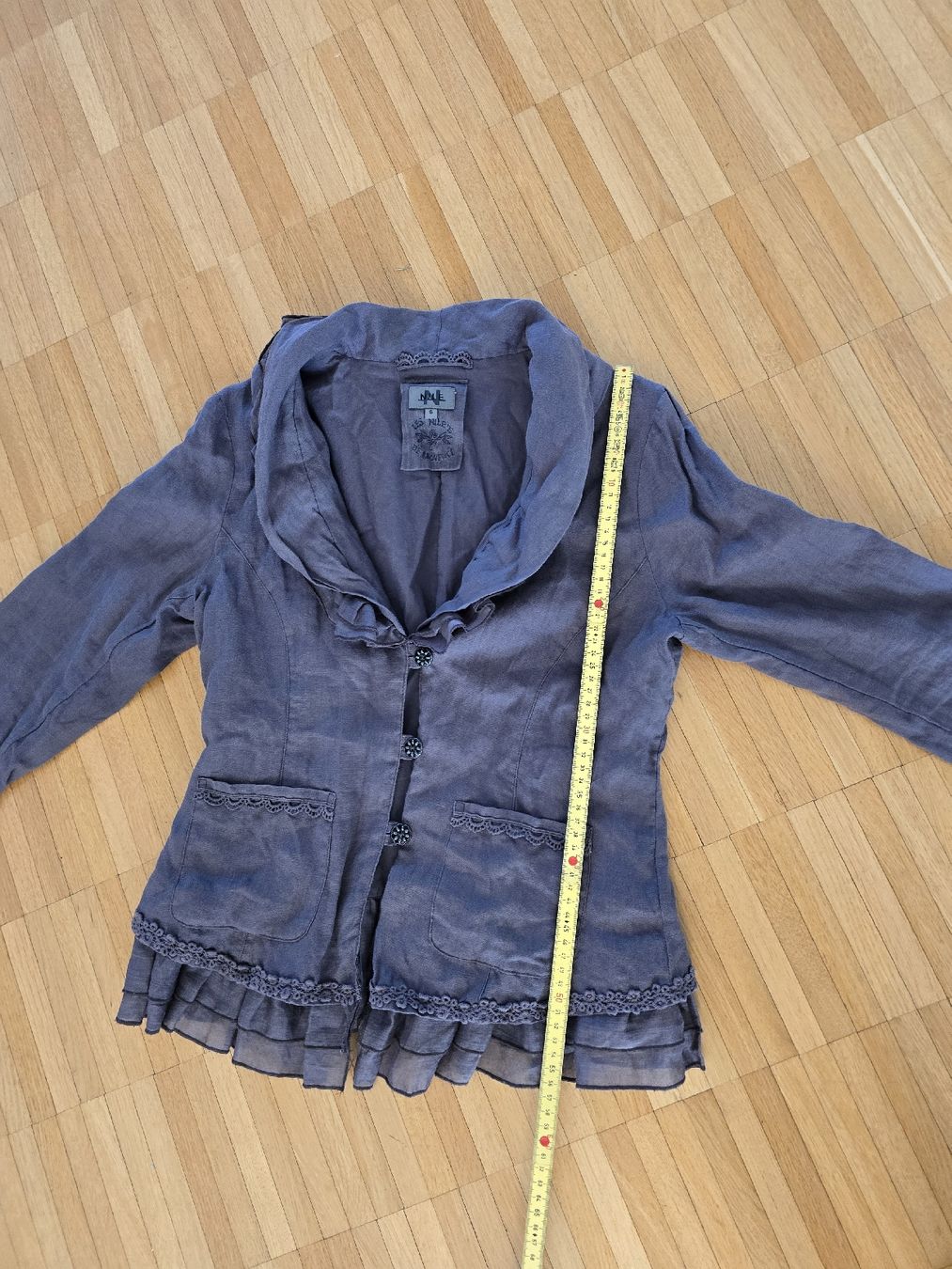 Nile Giacche: Leinenblazer Nile Gr. S Rüschen boho chic Sommerjacke – Usato da Laufenburg venduto da may_r2st 1