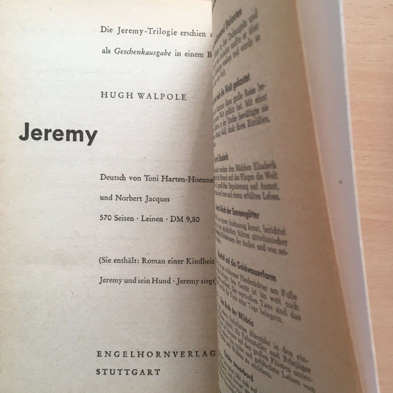 Bücher: Jeremy und sein Hund; Hugh Walpole – Gebraucht aus Grenchen von Kogi7 5