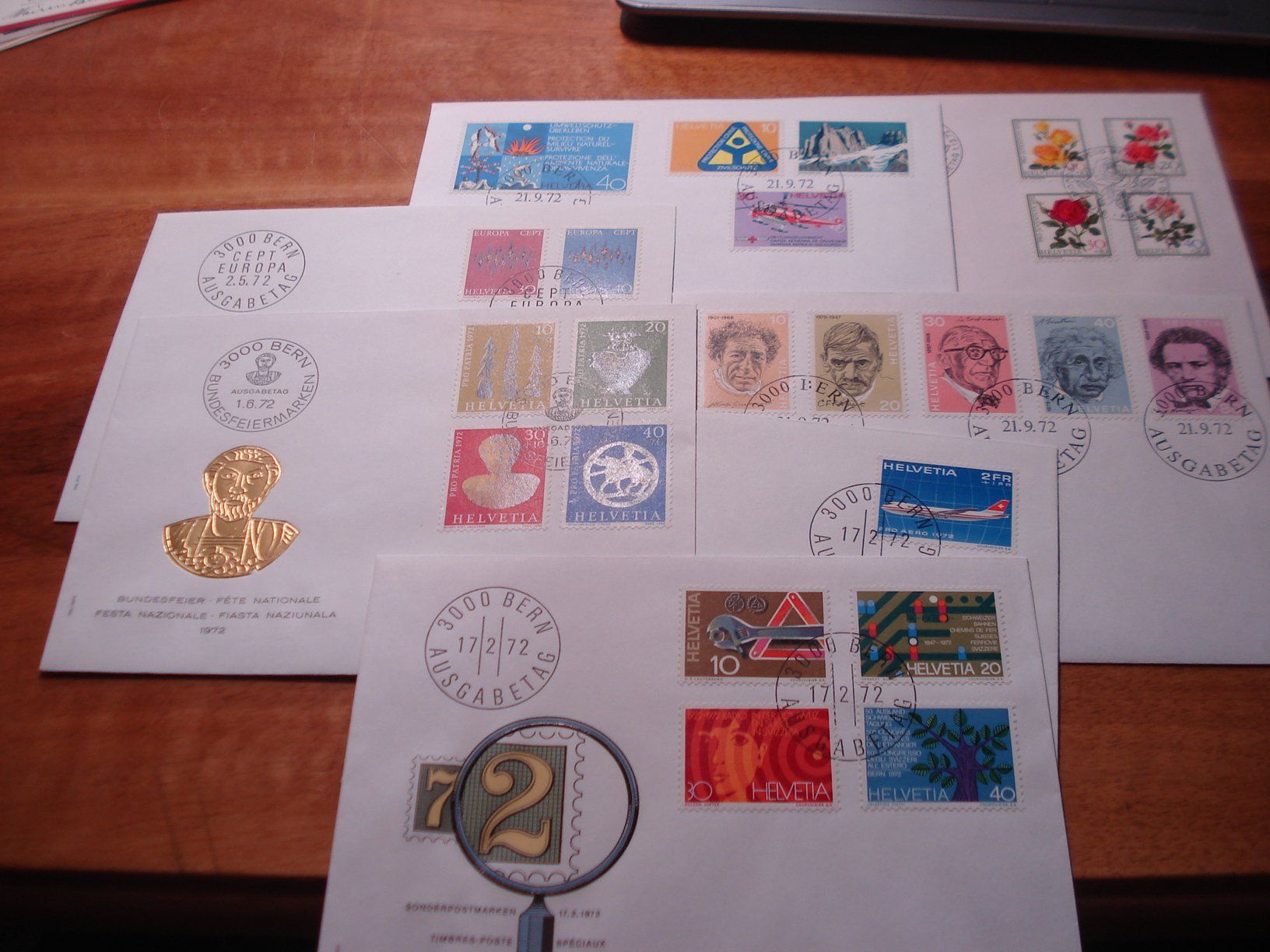 Tutti i francobolli: Set 1972, FDC 7 Belege – Usato da Niederwil AG venduto da morostahu 1
