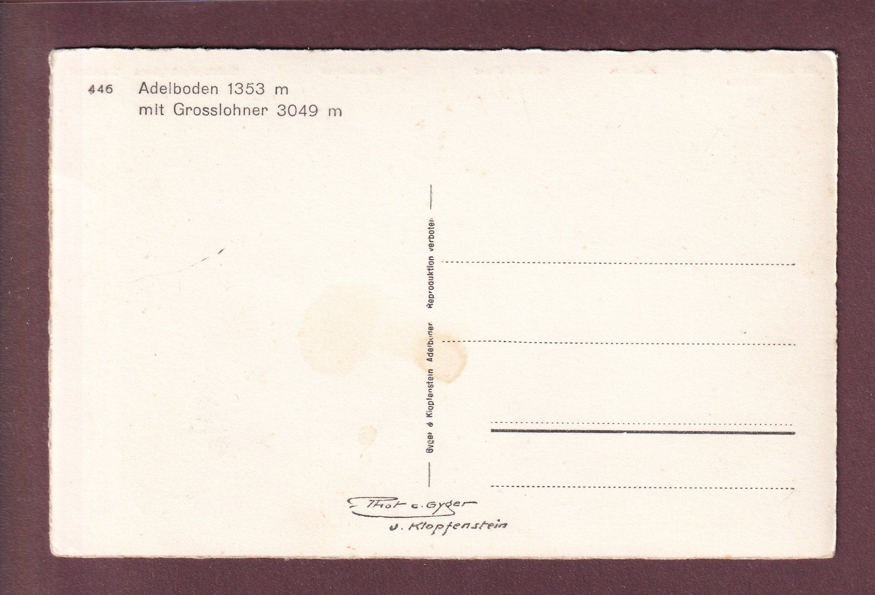 Cartoline postali: ADELBODEN - Grosslohner – Usato da Pully venduto da nicecards 1