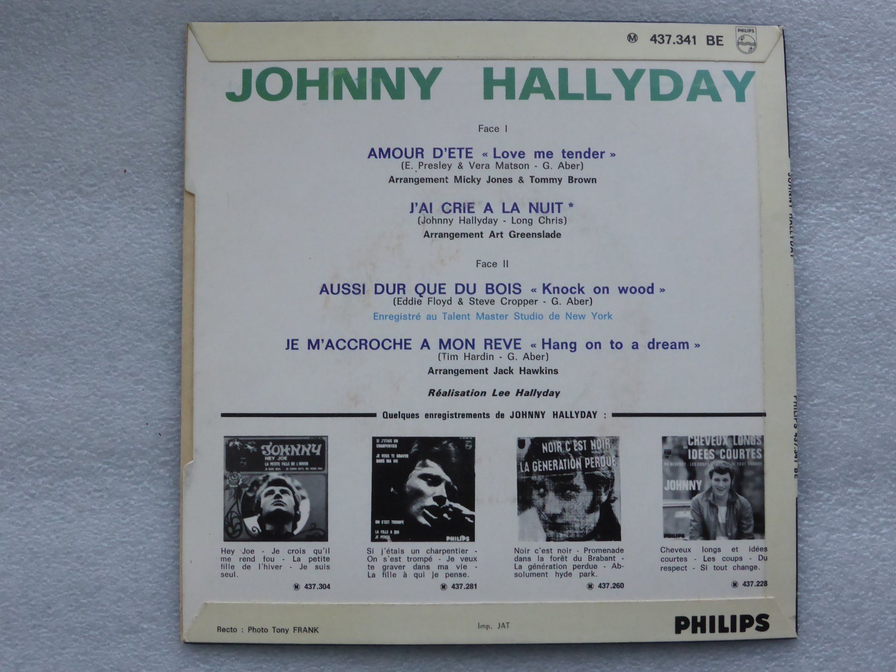 Schallplatten: Vinyl Single   EP  JOHNNY HALLYDAY – Gebraucht aus Küssnacht am Rigi von Mondkinder 3