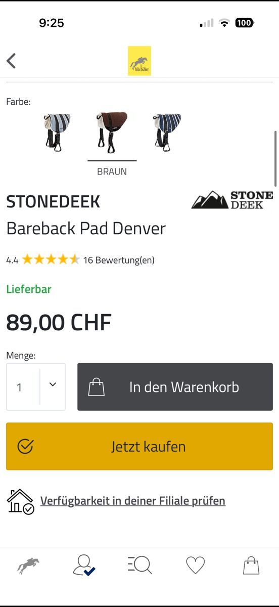 Selle & Accessori: STONEDEEK reit Sattel-Pad – Usato da Küssnacht am Rigi venduto da lar_8ykj 5
