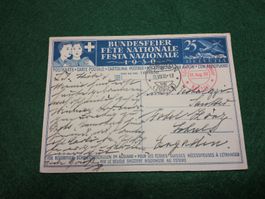 Carte pt(Ansichtkarten Fête nationale 1930 oblitérée Helveti