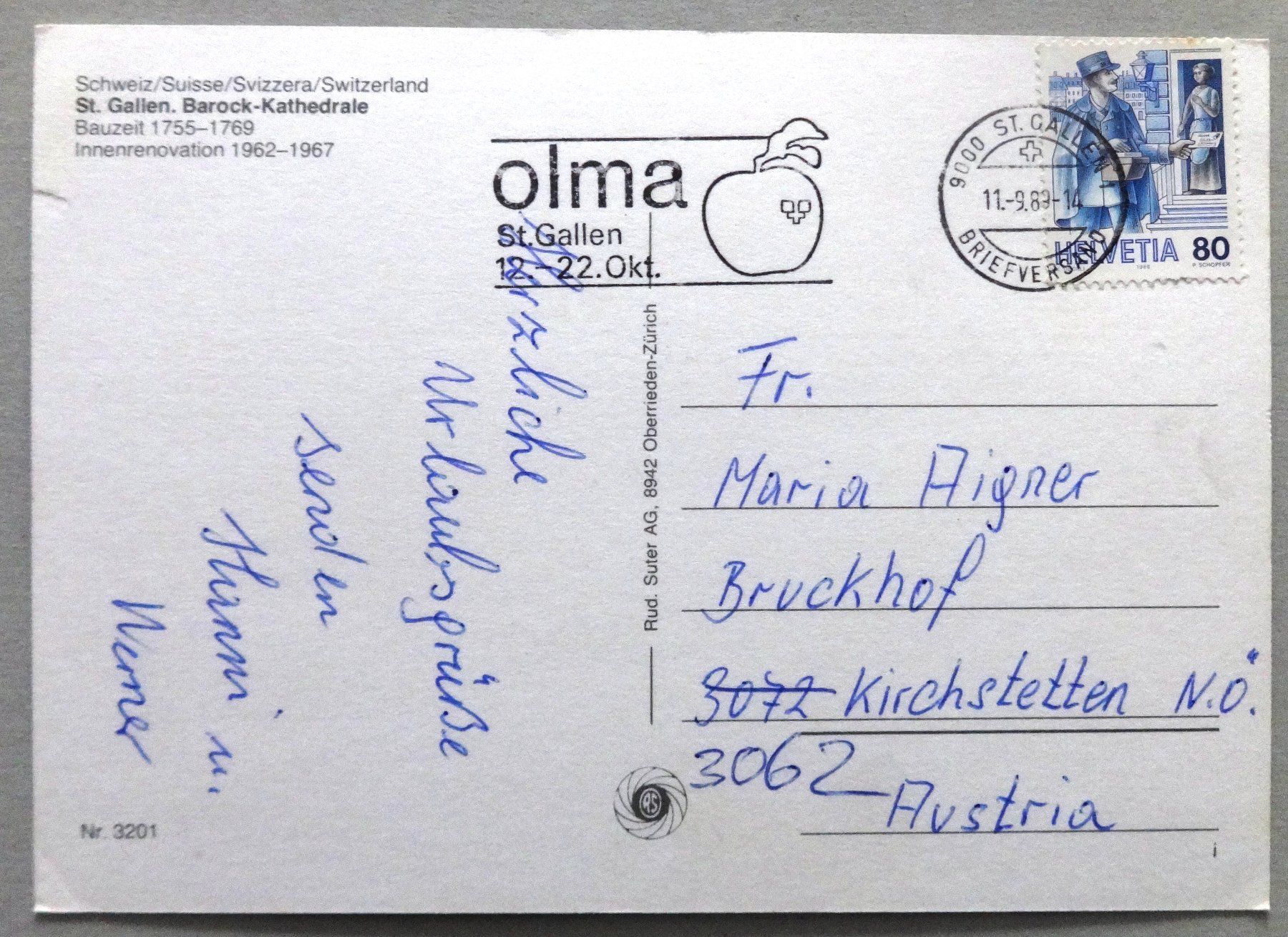 Cartoline postali: St. Gallen, Barock-Kathedrale – Difettoso da Fétigny venduto da Billy2miny 1