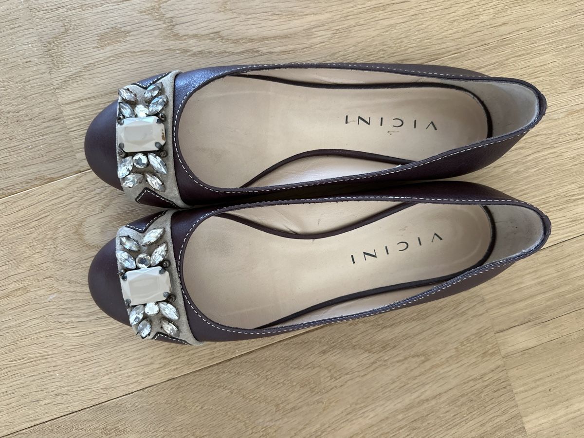 Scarpe da donna: VICINI Ballerinas Leather Flats EU 37.5 Brown Chic – Nuovo e nell'imballaggio originale da Binningen venduto da can_s2yh 1