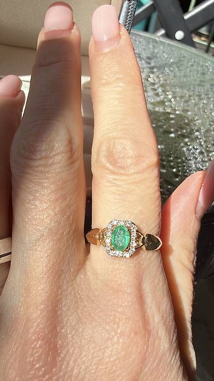 Anelli: Eleganter Smaragd Ring mit Diamanten – Usato da Thalwil venduto da han_2b8c 3