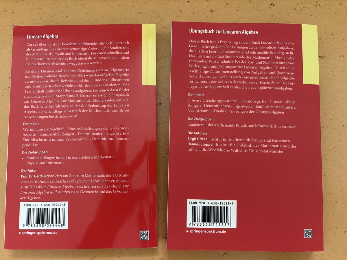 Libri: Lineare Algebra + Übungsbuch – Nuovo (secondo la descrizione) da Zürich venduto da del_gdm2 1
