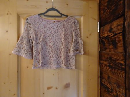 Bluse in Altrosa mit Spitze Gr. XS - 2603128