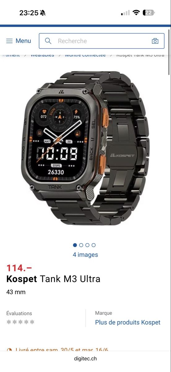 Smartwatch: Kospet Tank M3 Ultra - Montre connectée – Nuovo e nell'imballaggio originale da Lausanne venduto da gio_qwg7 1