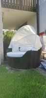 Loungeliege mit Sonnendach Rattanoptik Liege weiss guter...