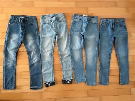 4x Jeans Mädchen, Hosen-Set , Gr. 128(-134)