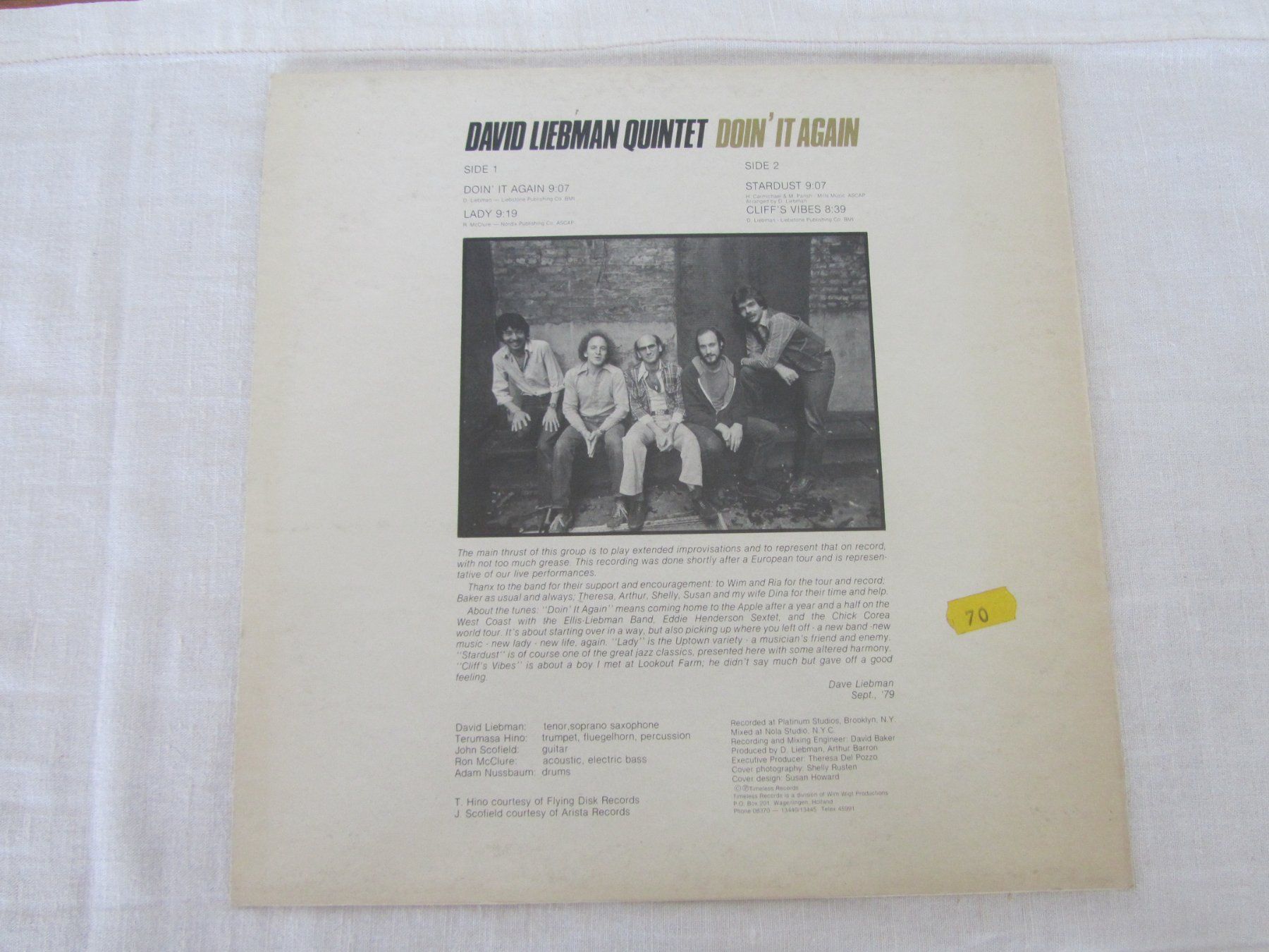 Dischi in vinile: David Liebmann Quintet:  Doin`it Again – Usato da Seengen venduto da mikelele 3