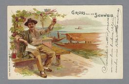 1900, LUGANO ? BELLA LITOGRAFIA - (COSTUME)