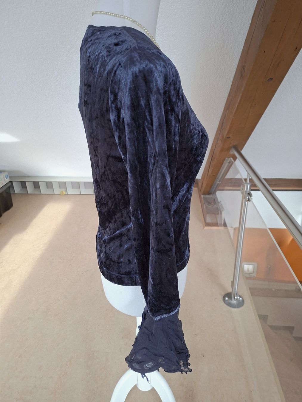 Boom Baba Camicette: Samtbluse, blau-lila, Grösse S/M, neu Boom Baba – Nuovo (secondo la descrizione) da Klingnau venduto da vollmond36 3