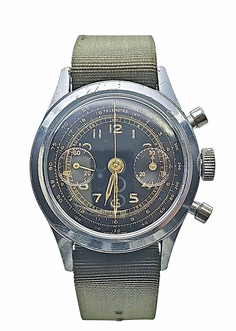 Swiss Orologi: Vintage-Chronograph "Militär-Stil" – Usato da Zug venduto da BAMBI51 1