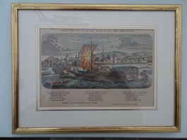 Zürich  -  Holzstich um 1870 gerahmt