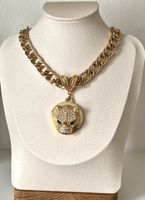 Gold-plated steel Jagua necklace with Swarovski stones.