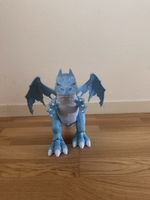 Spielzeug Drache blau beweglich Kunststoff top Zustand