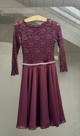 Festliches Kleid, lila- bordeauxrot, Grösse 32 / XS