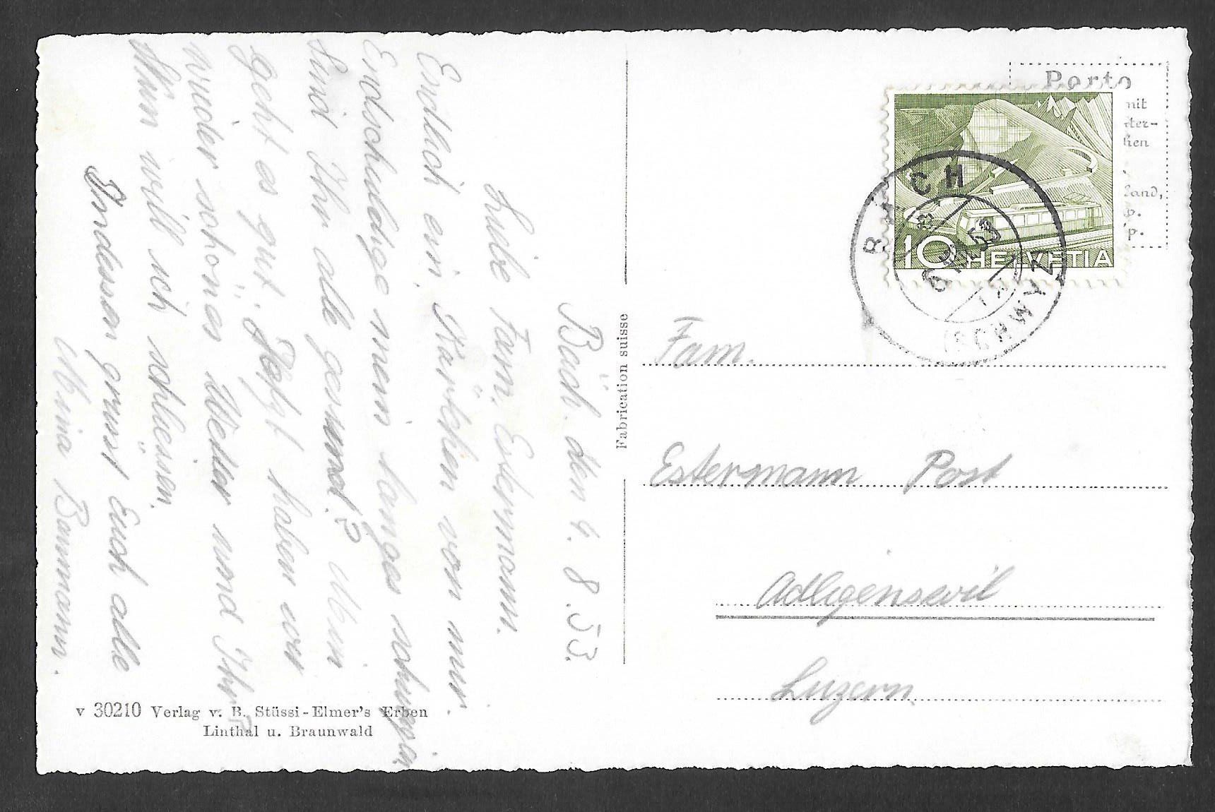 Cartes postales: Linthal mit Klausenstrasse – D'occasion à Olten par clotaldi 1