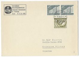 1955 Brief mit Sonderstempel S. 384 CIE nach Argentinien