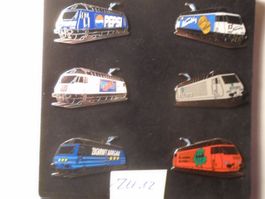 6 ver seltene Zug Lokomotiven Pins (ZU12)
